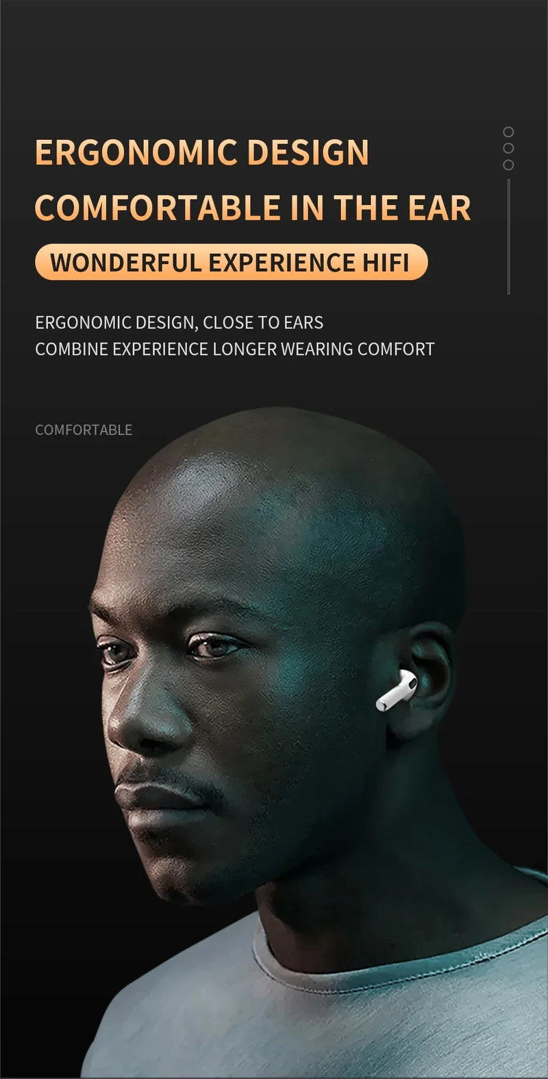 Fone de Ouvido Original Pro 6 TWS Bluetooth Sem Fio com Microfone - Mini Fones Intra-Auriculares Esportivos para Celulares (cópia)