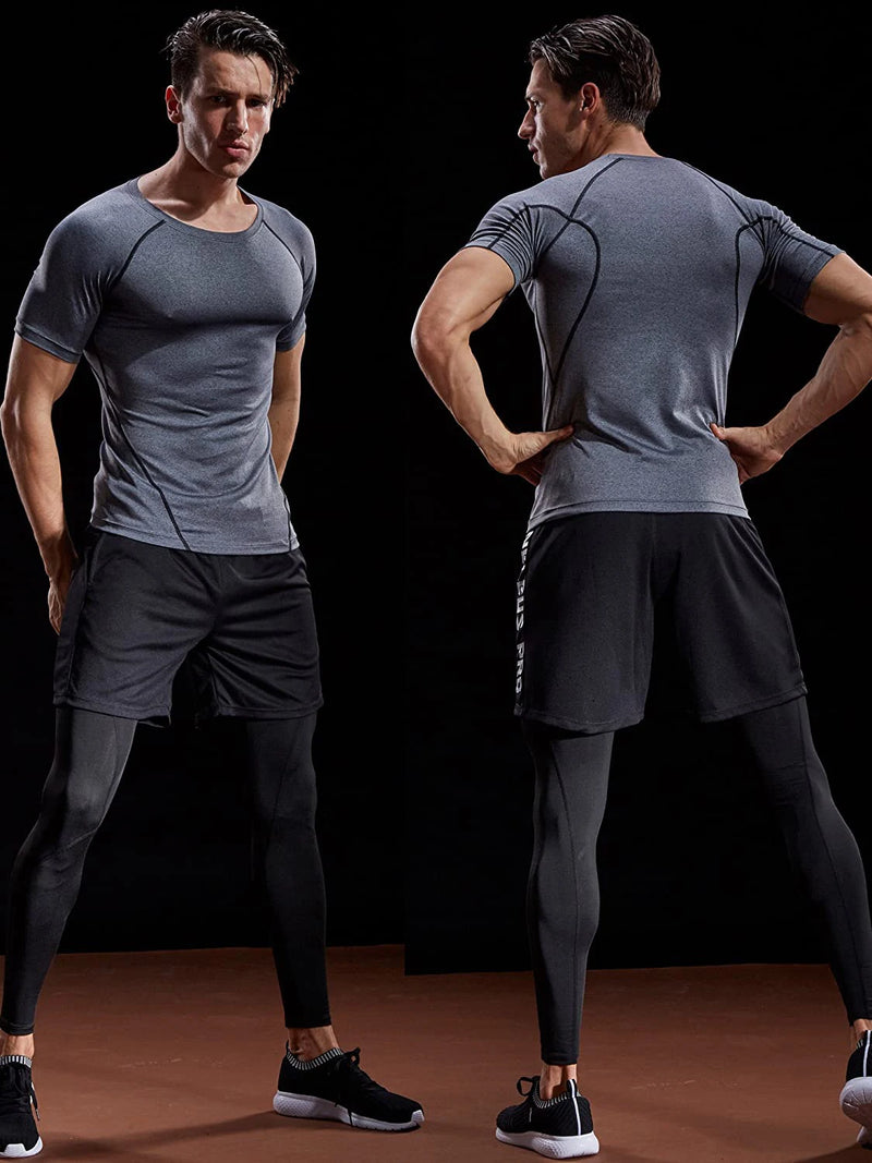 Camiseta Compressão Masculina 2025 – Esportiva de Verão para Corrida e Academia | Roupas de Secagem Rápida e Tecido Elástico