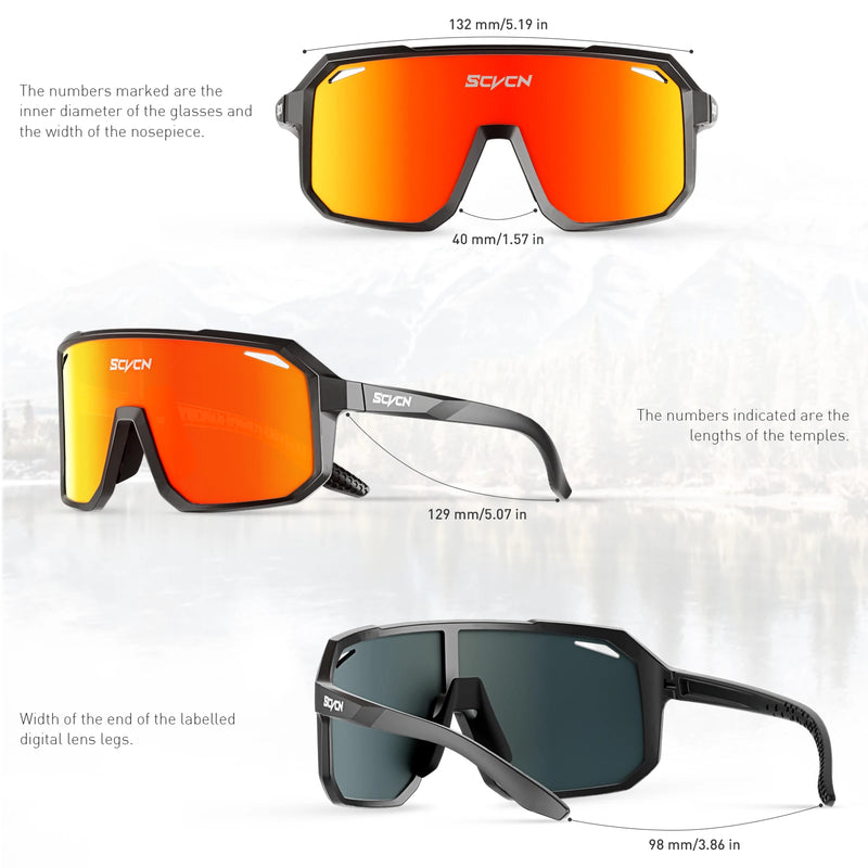 Scvcn óculos de ciclismo bicicleta mountain bike caminhadas acampamento golfe uv400 óculos de sol esporte proteção para homens mulheres beisebol