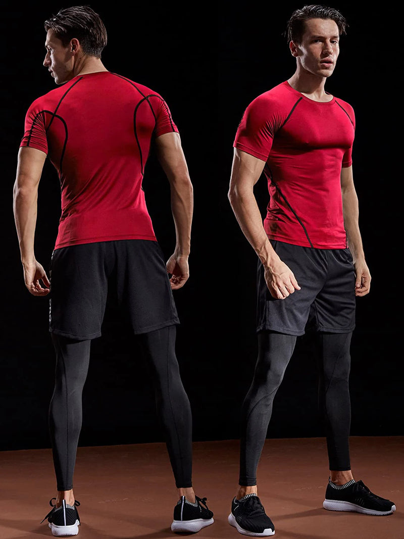 Camiseta Compressão Masculina 2025 – Esportiva de Verão para Corrida e Academia | Roupas de Secagem Rápida e Tecido Elástico