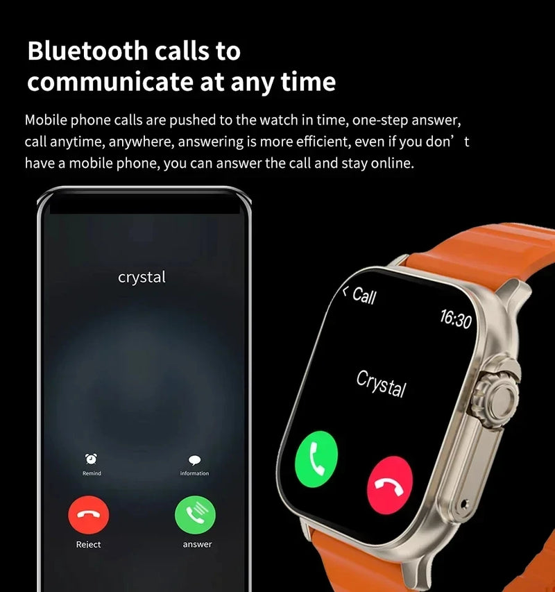 Relógio Smartwatch 2025 com Chamada de Voz via Bluetooth, Monitor de Batimentos Cardíacos, Pulseira Esportiva para Android e iOS – Relógio Inteligente para Presente"