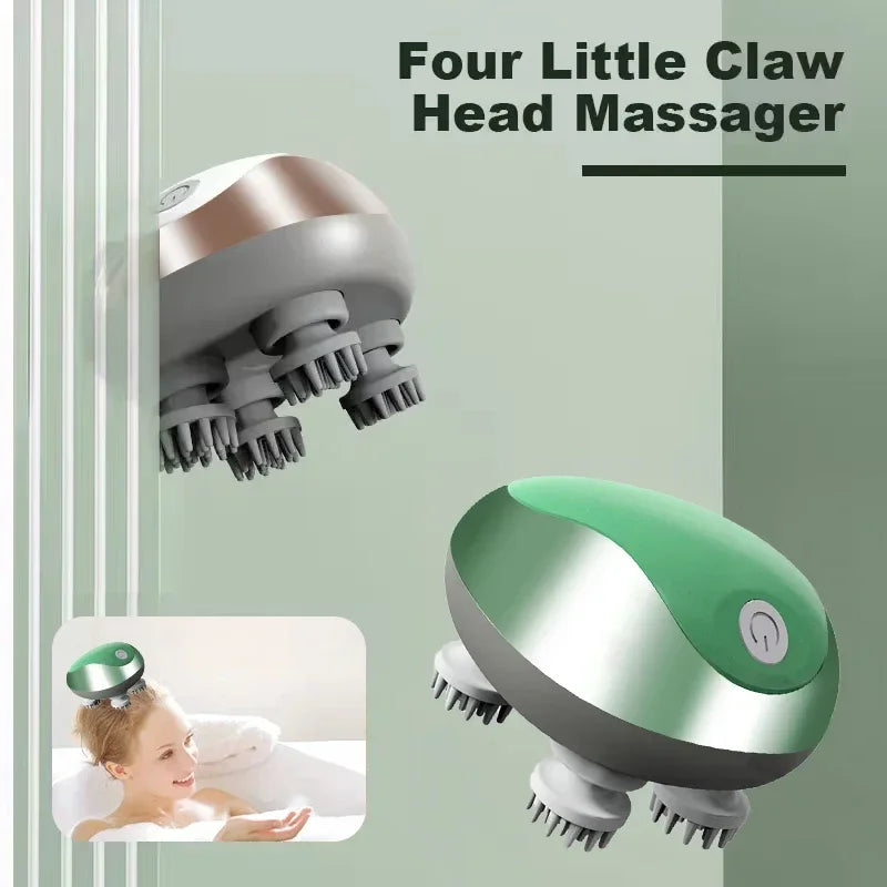 Massageador de cabeça elétrico 3d para gatos, cães, animais de estimação, couro cabeludo, recarregável, relaxamento corporal, massageador, promove o crescimento do cabelo, suprimentos para animais de estimação