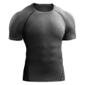 Camiseta Compressão Masculina 2025 – Esportiva de Verão para Corrida e Academia | Roupas de Secagem Rápida e Tecido Elástico