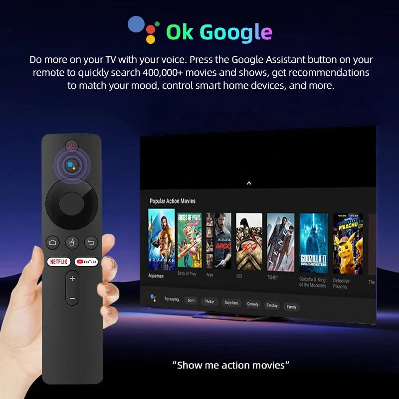 TV Box G96 H313 Android 13 | 4K + Controle Bluetooth por Voz | 2GB/8GB