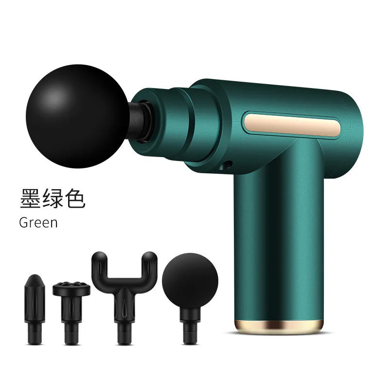 Massageador Muscular Portátil — Toque LED, 4 Cabeças e Alívio Corporal Profundo.