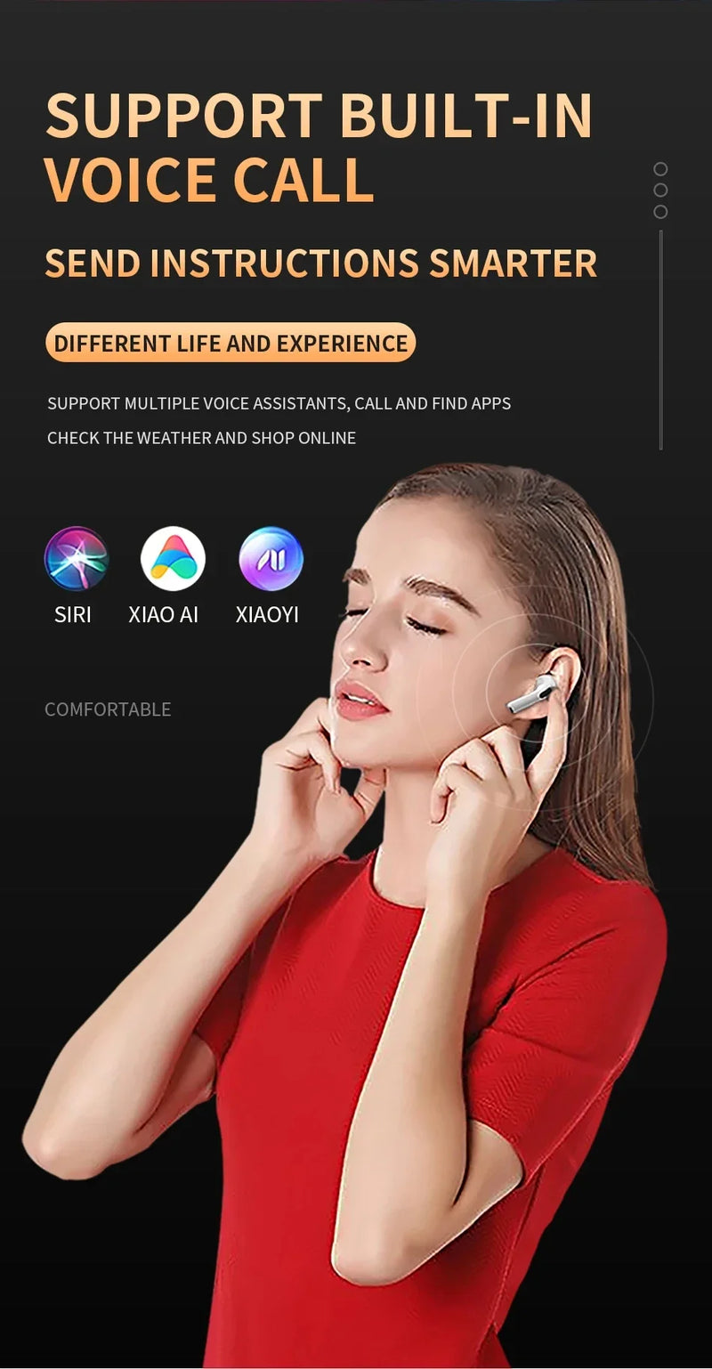 Fone de Ouvido Original Pro 6 TWS Bluetooth Sem Fio com Microfone - Mini Fones Intra-Auriculares Esportivos para Celulares (cópia)