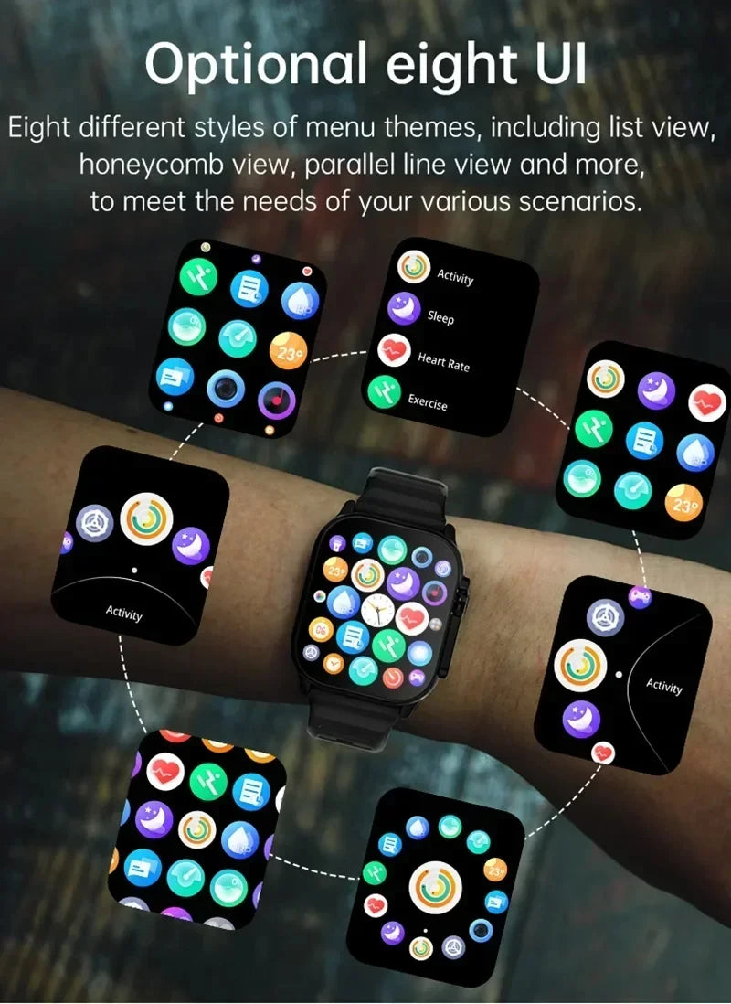 Relógio Smartwatch 2025 com Chamada de Voz via Bluetooth, Monitor de Batimentos Cardíacos, Pulseira Esportiva para Android e iOS – Relógio Inteligente para Presente"
