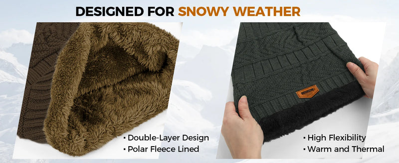 2 peças + 1 par Conjunto de Inverno Quente com Veludo: Gorro, Cachecol e Luvas — Toucas de Inverno Tricotadas para Homens e Mulheres, Gorro com Veludo, Cachecol de Lã Coral, Ideal para Atividades ao Ar Livre.
