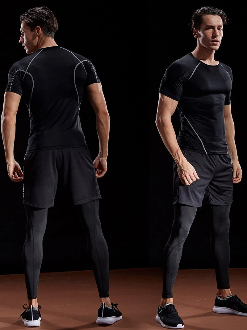 Camiseta Compressão Masculina 2025 – Esportiva de Verão para Corrida e Academia | Roupas de Secagem Rápida e Tecido Elástico