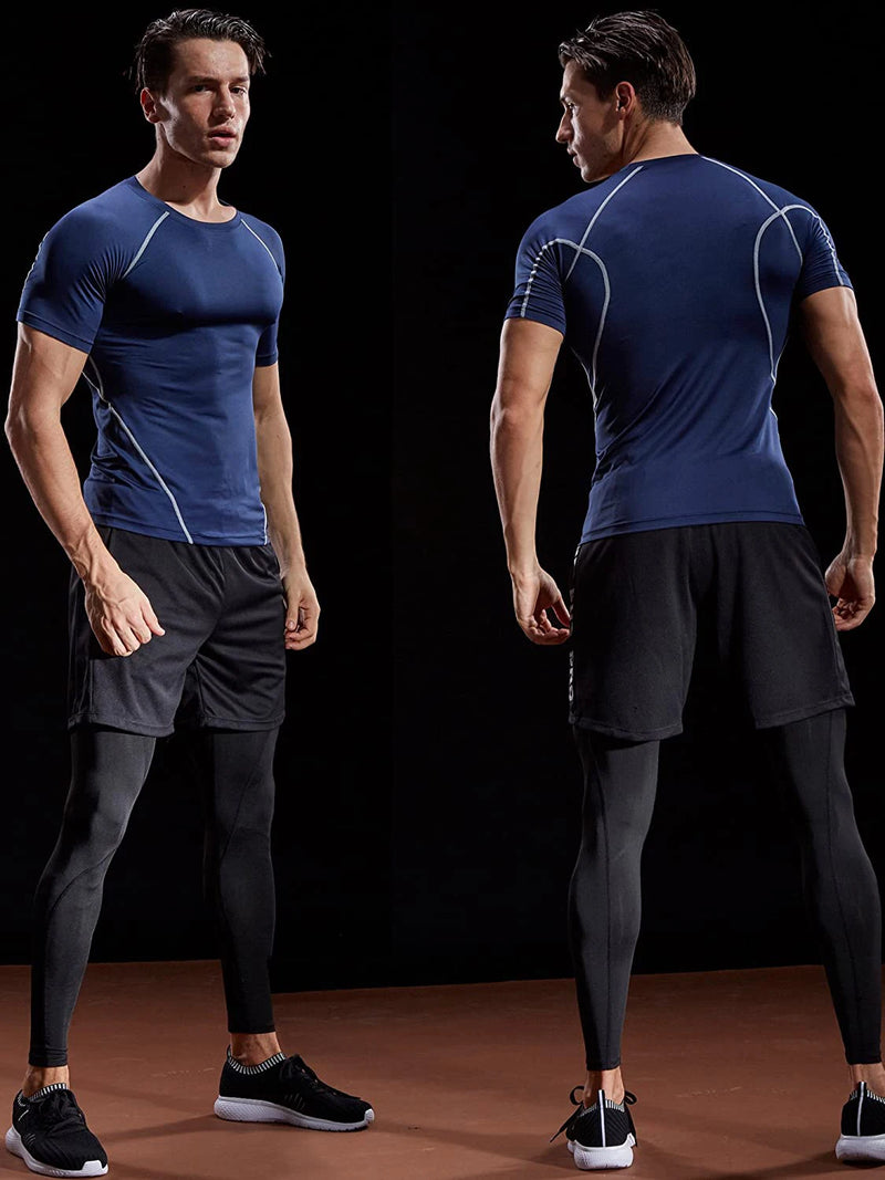 Camiseta Compressão Masculina 2025 – Esportiva de Verão para Corrida e Academia | Roupas de Secagem Rápida e Tecido Elástico