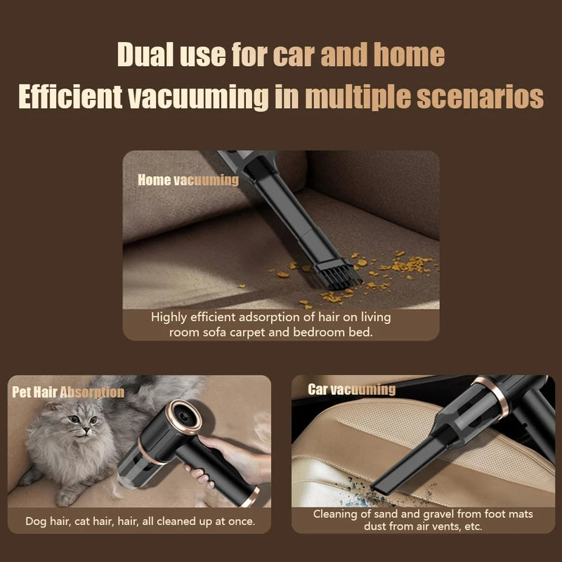Aspirador de Pó Portátil 5 em 1 para Carro Xiaomi – Mini Aspirador Sem Fio com Sucção Potente de 45000Pa para Carro, Casa e Escritório