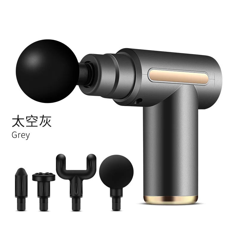Massageador Muscular Portátil — Toque LED, 4 Cabeças e Alívio Corporal Profundo.