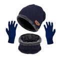 2 peças + 1 par Conjunto de Inverno Quente com Veludo: Gorro, Cachecol e Luvas — Toucas de Inverno Tricotadas para Homens e Mulheres, Gorro com Veludo, Cachecol de Lã Coral, Ideal para Atividades ao Ar Livre.