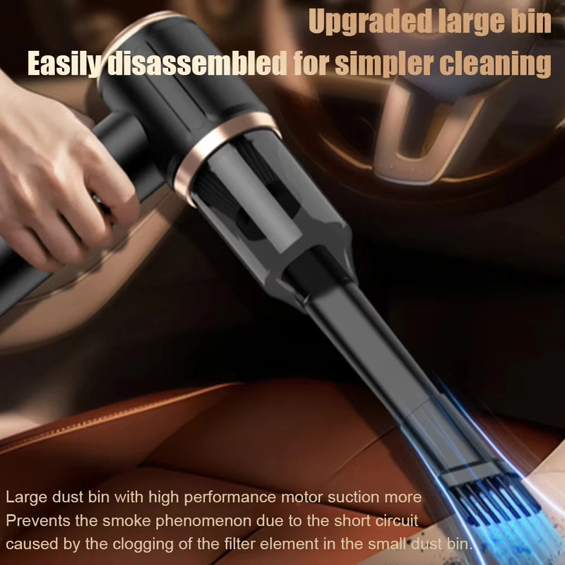Aspirador de Pó Portátil 5 em 1 para Carro Xiaomi – Mini Aspirador Sem Fio com Sucção Potente de 45000Pa para Carro, Casa e Escritório