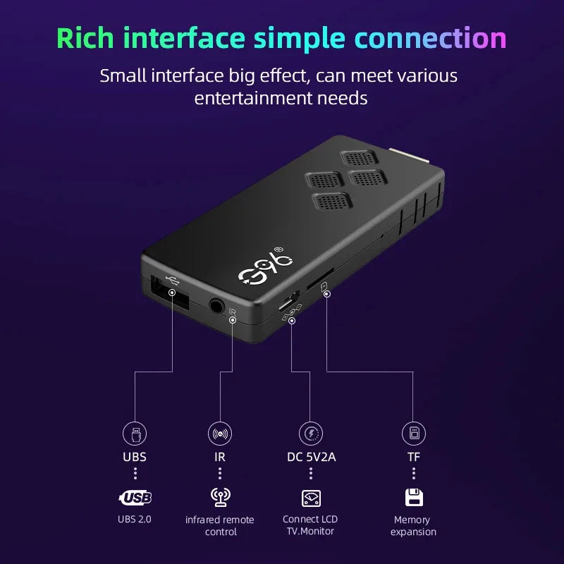 TV Box G96 H313 Android 13 | 4K + Controle Bluetooth por Voz | 2GB/8GB