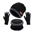 2 peças + 1 par Conjunto de Inverno Quente com Veludo: Gorro, Cachecol e Luvas — Toucas de Inverno Tricotadas para Homens e Mulheres, Gorro com Veludo, Cachecol de Lã Coral, Ideal para Atividades ao Ar Livre.