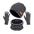 2 peças + 1 par Conjunto de Inverno Quente com Veludo: Gorro, Cachecol e Luvas — Toucas de Inverno Tricotadas para Homens e Mulheres, Gorro com Veludo, Cachecol de Lã Coral, Ideal para Atividades ao Ar Livre.