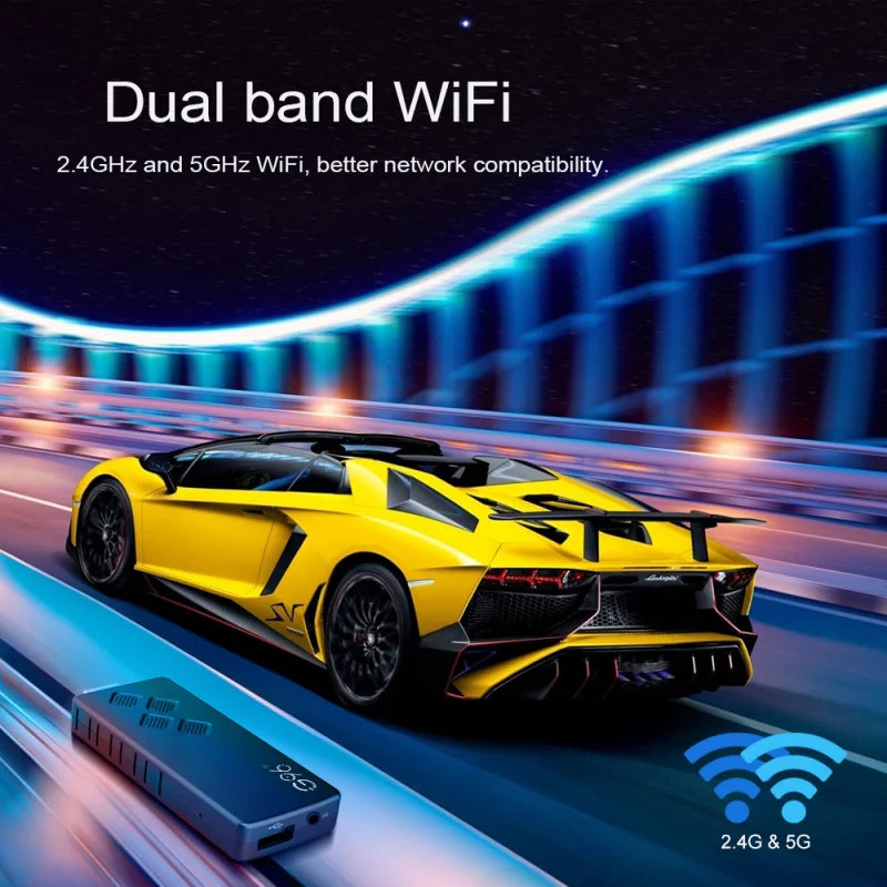 TV Box G96 H313 Android 13 | 4K + Controle Bluetooth por Voz | 2GB/8GB