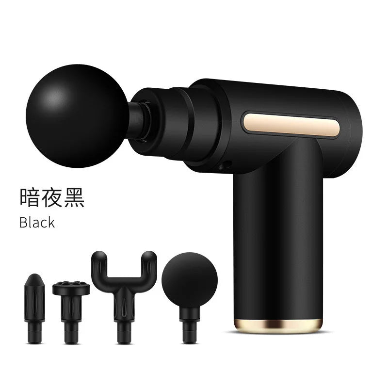 Massageador Muscular Portátil — Toque LED, 4 Cabeças e Alívio Corporal Profundo.