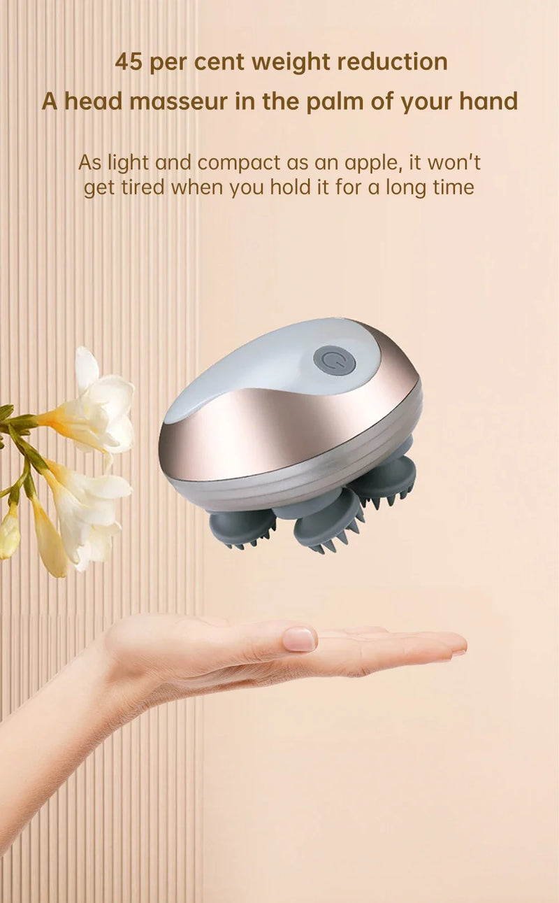 Massageador de cabeça elétrico 3d para gatos, cães, animais de estimação, couro cabeludo, recarregável, relaxamento corporal, massageador, promove o crescimento do cabelo, suprimentos para animais de estimação