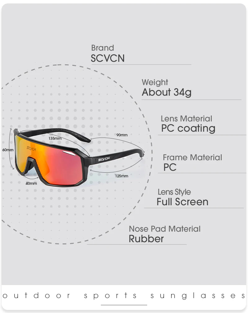 Scvcn óculos de ciclismo bicicleta mountain bike caminhadas acampamento golfe uv400 óculos de sol esporte proteção para homens mulheres beisebol