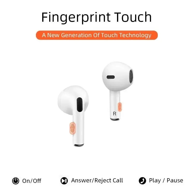 Fone de Ouvido Original Pro 6 TWS Bluetooth Sem Fio com Microfone - Mini Fones Intra-Auriculares Esportivos para Celulares (cópia)